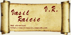 Vasil Raičić vizit kartica